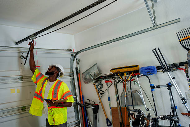 Professional Garage Door Panel Replacement technician working in Seminole County County, OK